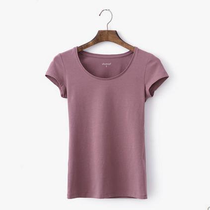 Nude pink summer casual cotton T shirt plus size blouse top quality - Omychic