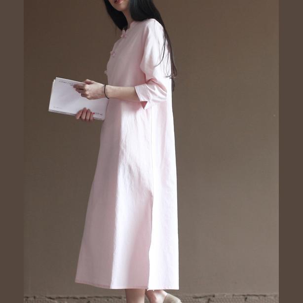 Nude spring dresses vintage cotton maxi dress oversize linen caftans - Omychic