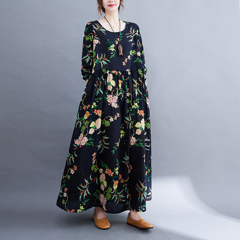 Plus Size Casual Floral Print Summer Dress