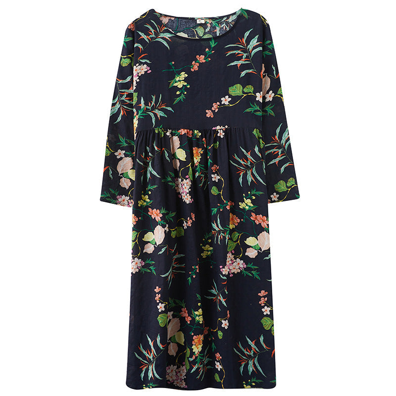 Plus Size Casual Floral Print Summer Dress
