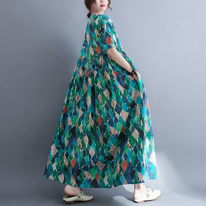 Summer New Plus Size Loose Boho Dresses