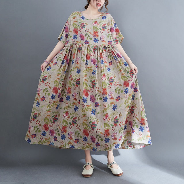 Plus Size Casual Loose Boho Maxi Dress