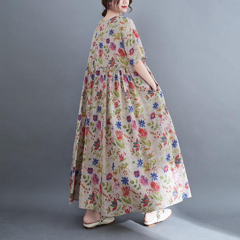 Plus Size Casual Loose Boho Maxi Dress