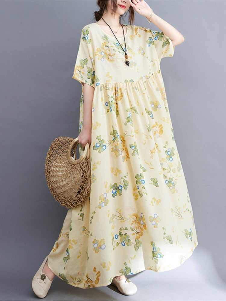 Women Plus Size Bohemian Loose Dress