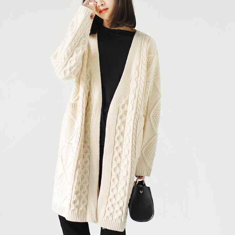 Olive Sweaters long casual knit cardigan plus size knitted coats - Omychic