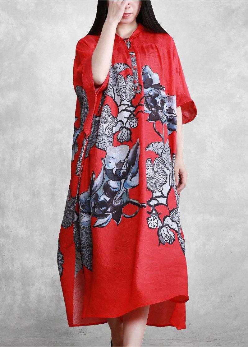 Organic Black Print Clothes Women Lapel Cinched Dresses - Omychic