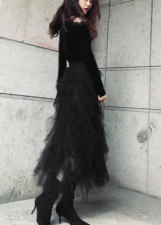 Organic Black tulle Tiered Summer Skirts ( Limited Stock) - Omychic