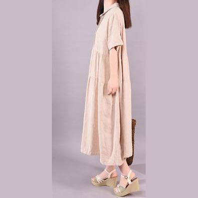 Organic Nude cotton clothes Women 2019 Summer Fashion Patchwork Maxi Dress - Omychic