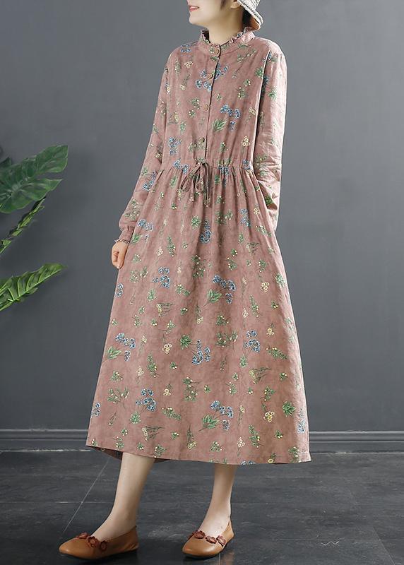 Organic Print Spring Inspiration Pink Print Dresses - Omychic