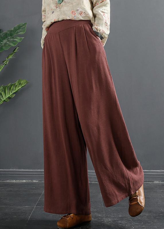Organic Spring Shorts Slim Wine Red Work Outfits Elastic Waist Pants - Omychic
