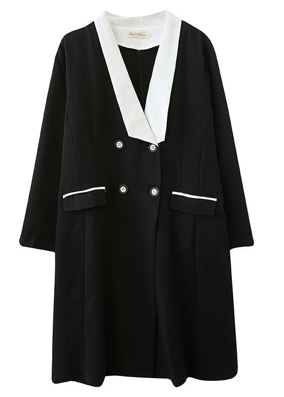 Organic V-Neck Button Spring dresses Fashion Ideas Black Dress - Omychic