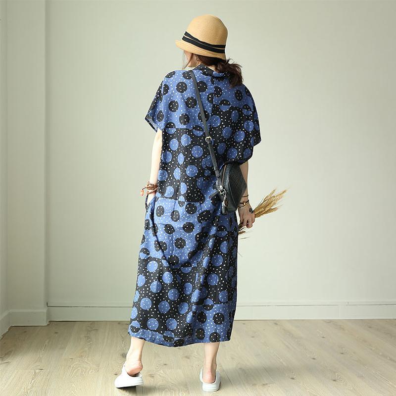 Organic cotton tunic pattern Organic Vintage Black Wave Point Women's Dress - Omychic