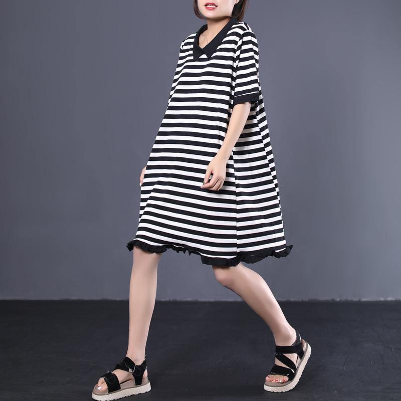 Organic patchwork cotton dress Photography striped Robe Dress summer - Omychic