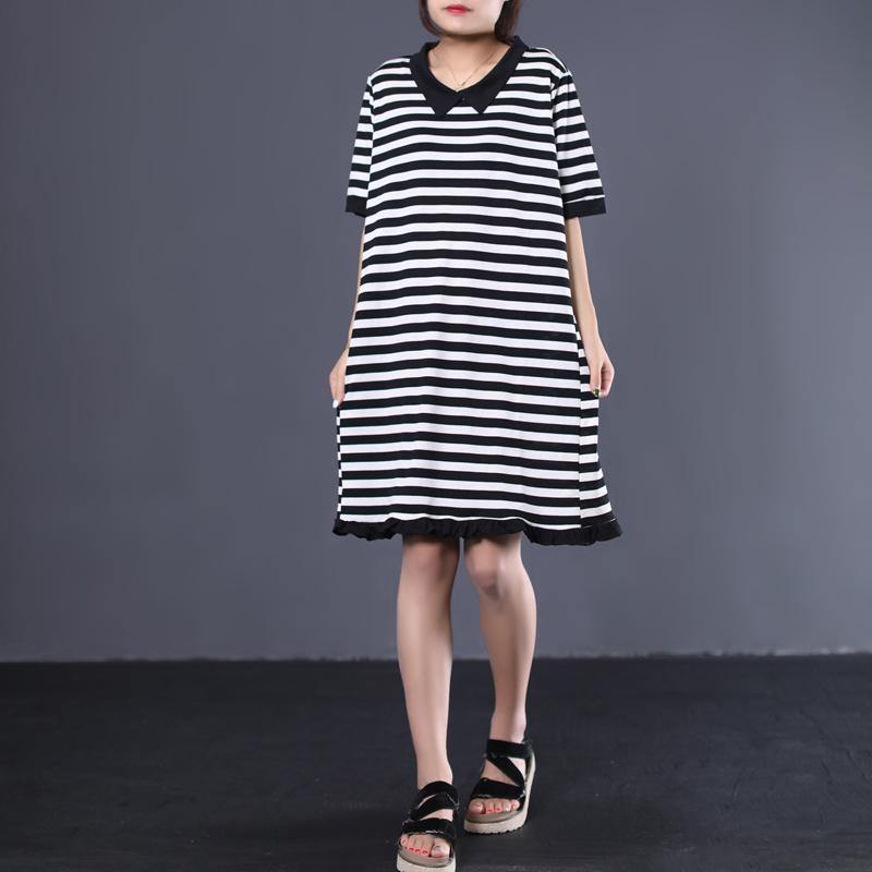 Organic patchwork cotton dress Photography striped Robe Dress summer - Omychic