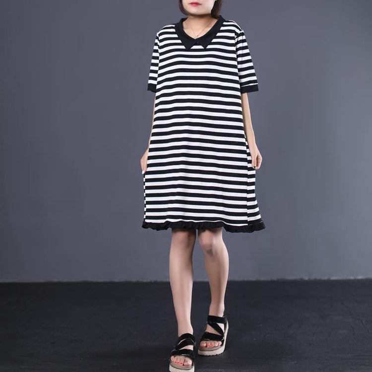 Organic patchwork cotton dress Photography striped Robe Dress summer - Omychic