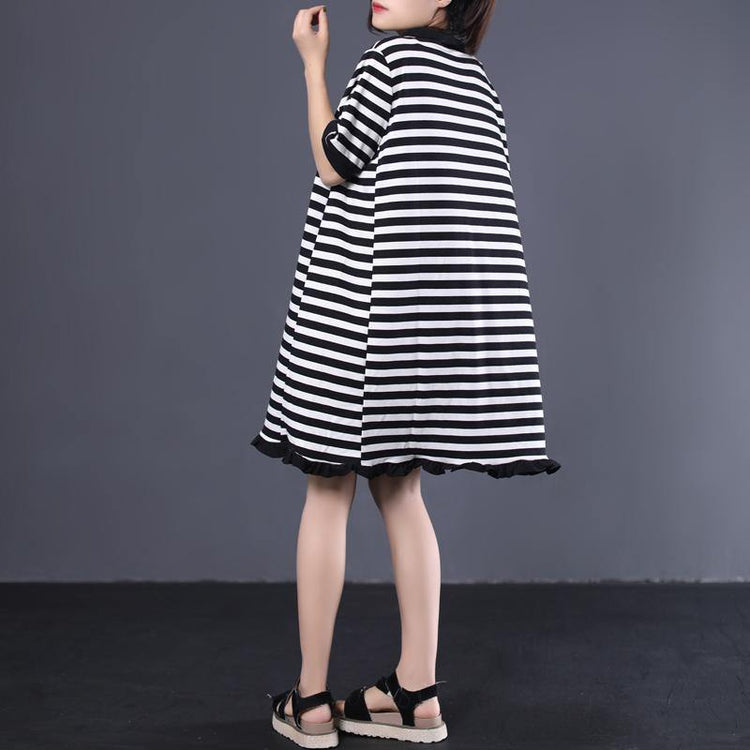 Organic patchwork cotton dress Photography striped Robe Dress summer - Omychic