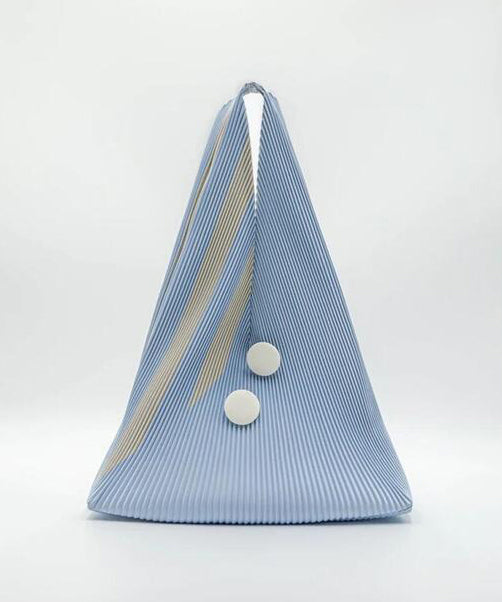Original Design Light Blue Wrinkled Splicing Satchel Handbag