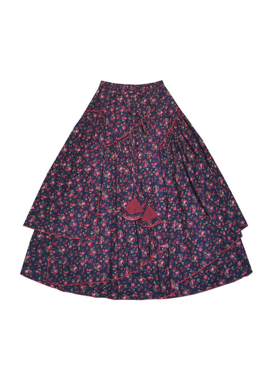 Original Wrinkled Asymmetrical Print Cotton Skirts Spring