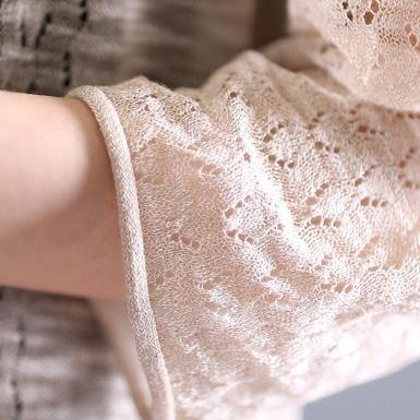 Original lace embroidery irregular ultra-thin ramie cardigan women's long sunscreen - Omychic