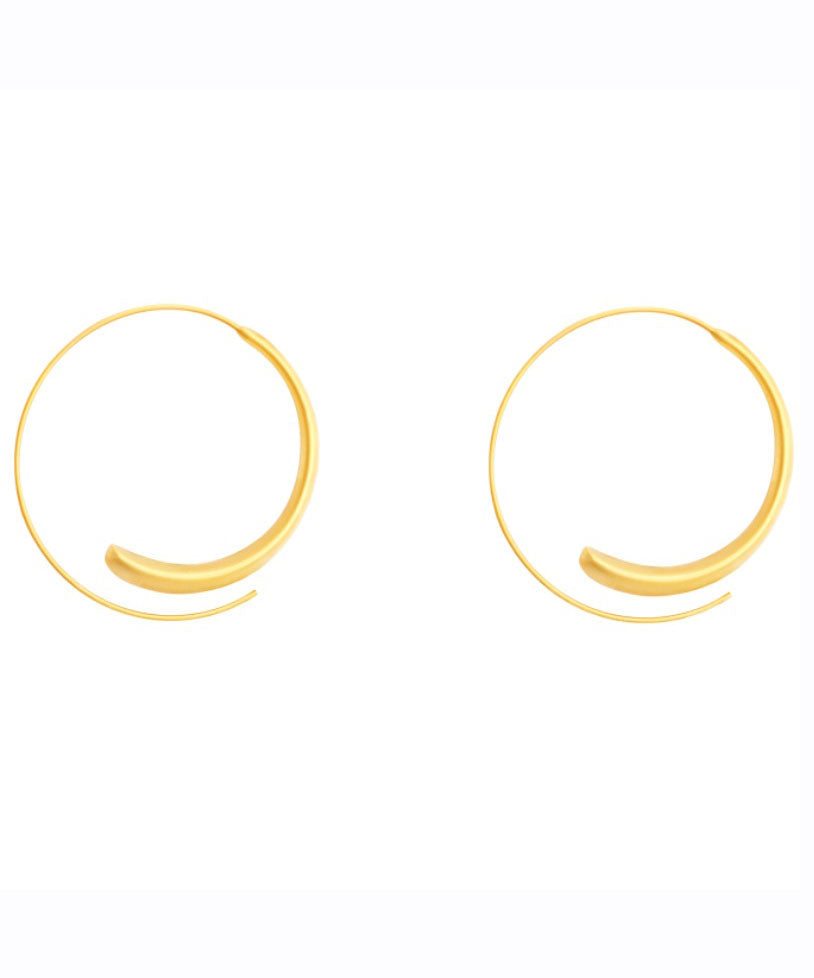 Oversize Gold Sterling Silver Alloy Hoop Earrings