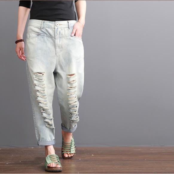 Oversize ripped jeans summer denim women - Omychic