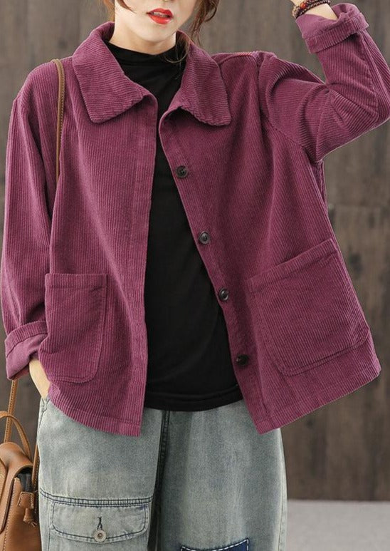 2021 Women Pocket Corduroy Coat - Omychic