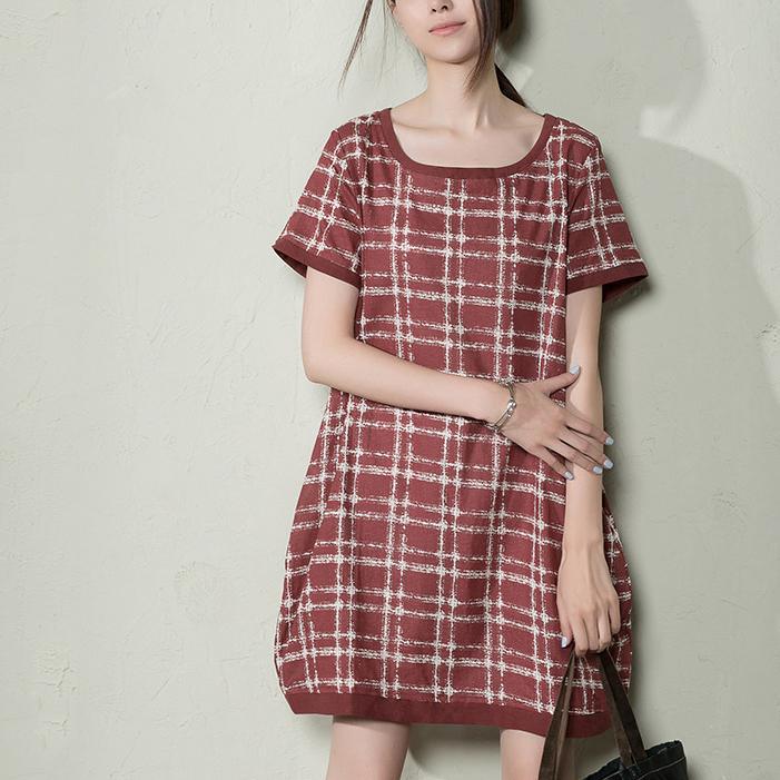 Pink plus size summer dress short linen sundress maternity dresses - Omychic