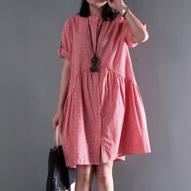 Pink summer plus size dresses short sleeve shift dress casual style - Omychic