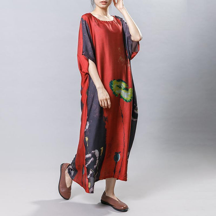 Plant Printed Soft Comfortable Gauzy Dress - Omychic