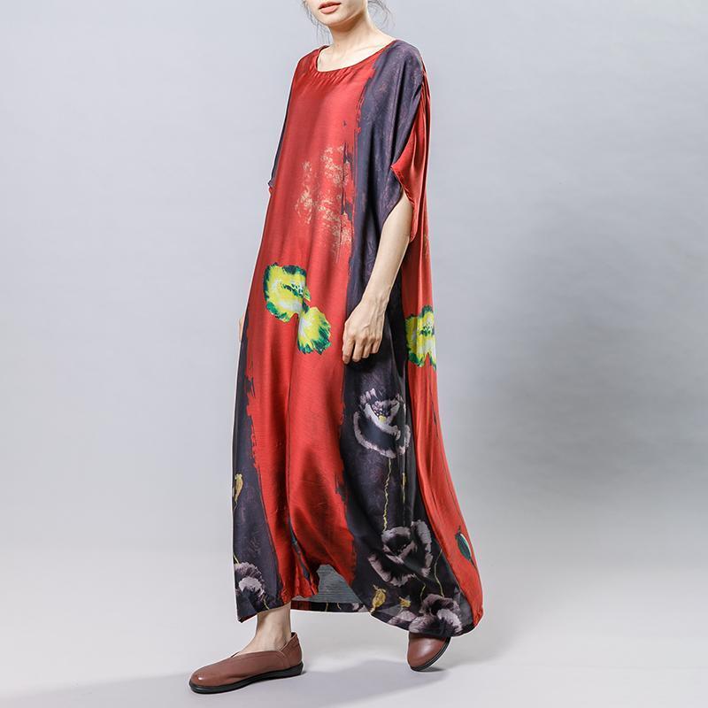 Plant Printed Soft Comfortable Gauzy Dress - Omychic