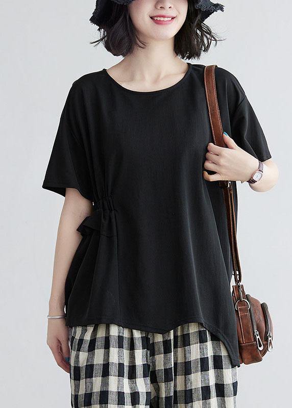Plus Size Army Green O-Neck Half Sleeve Cotton Tee Summer - Omychic