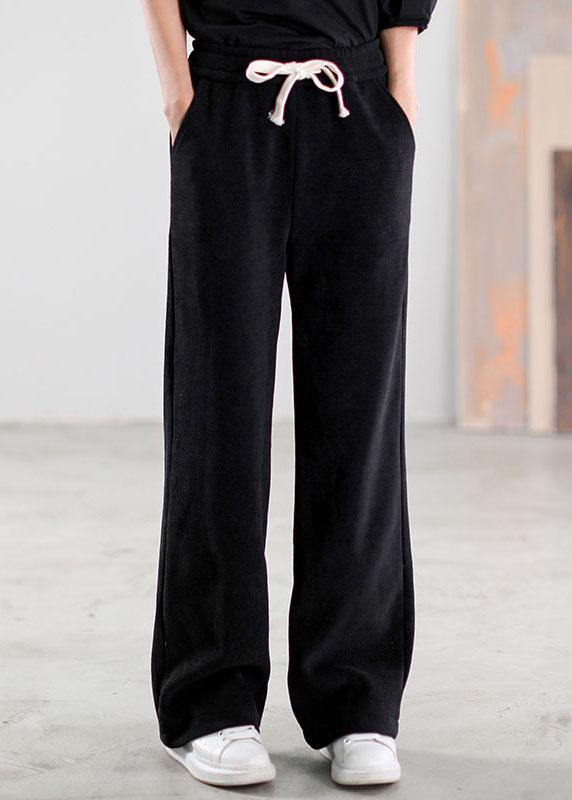 Plus Size Black Cinched Pockets Corduroy Pants Winter - Omychic
