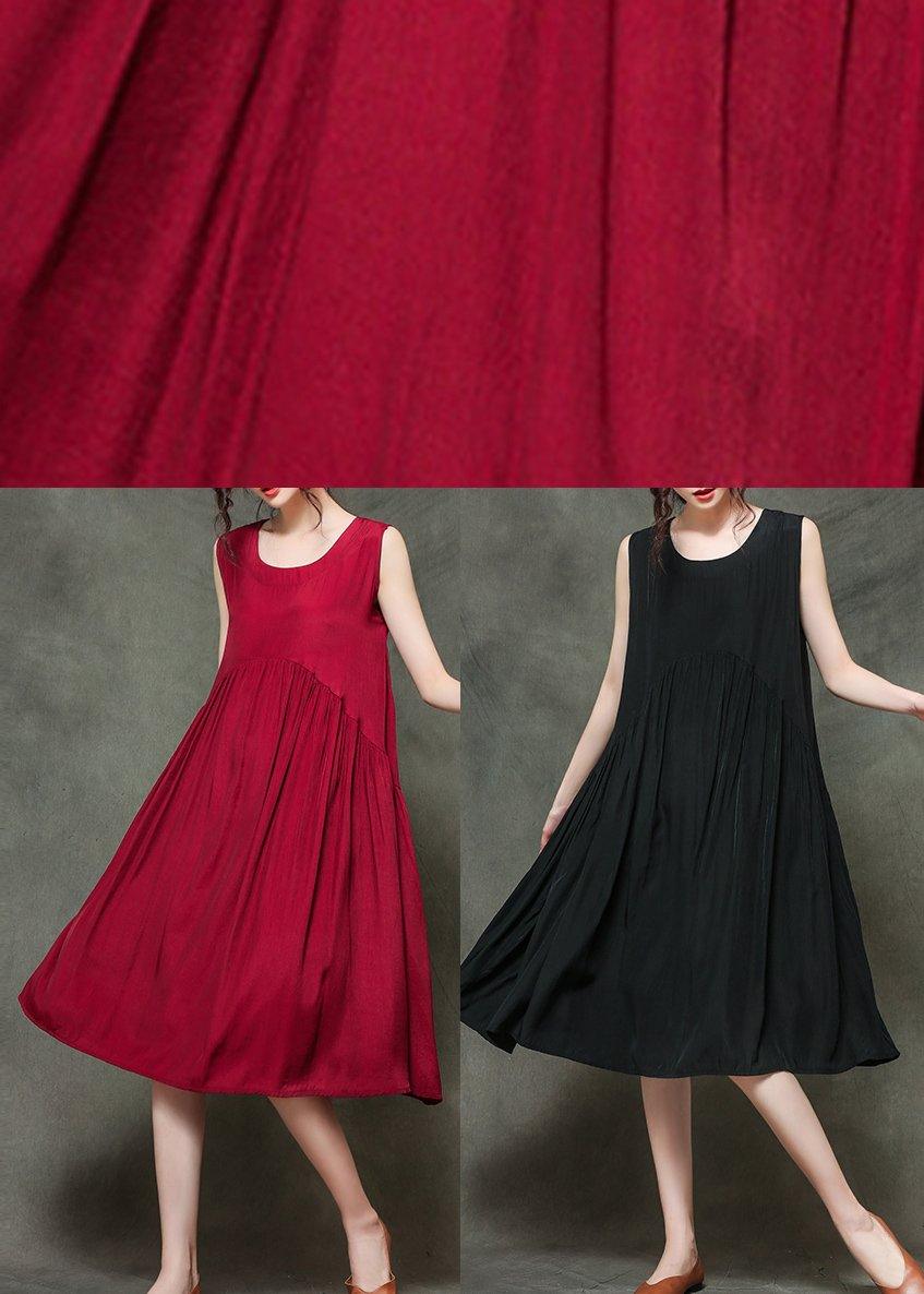 Plus Size Black Loose Cotton Summer Holiday Dress - Omychic