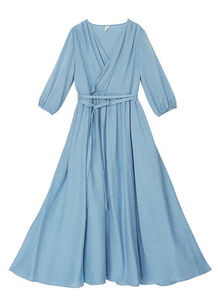 Plus Size Blue Patchwork tie waist Party Summer Chiffon Dress - Omychic