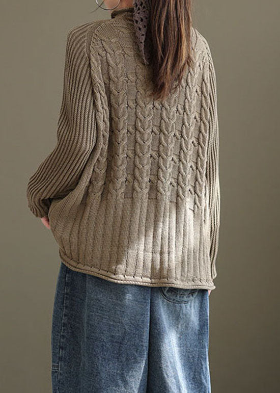 Plus Size Coffee Loose cozy Knit Sweater Winter