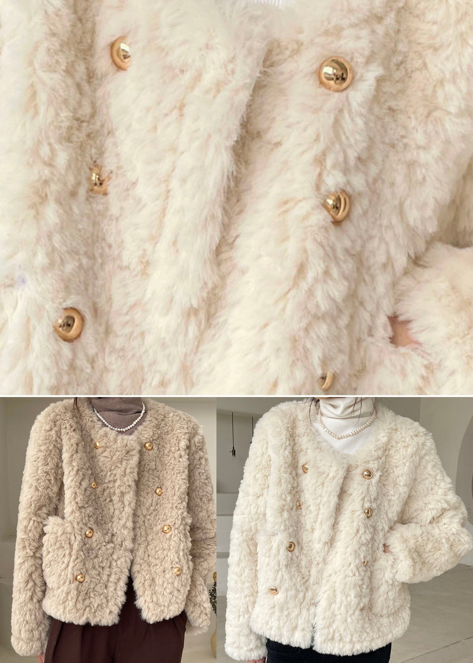 Plus Size Khaki Pockets Faux Fur Winter Coats Winter - Omychic