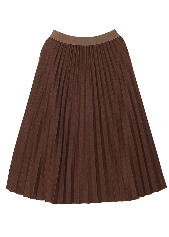 Plus Size Natural Coffee thick pleated skirt Winter