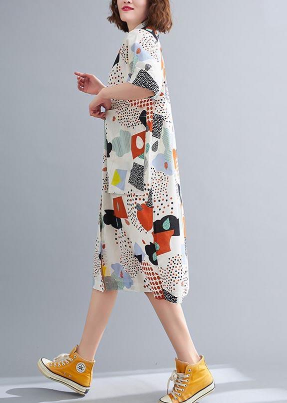 Plus Size Orange Print Cotton Pockets Summer Dresses ( Limited Stock) - Omychic