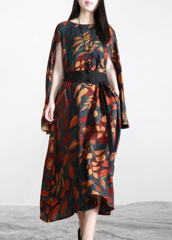 Plus Size Print silk asymmetrical design Maxi Dresses Summer - Omychic