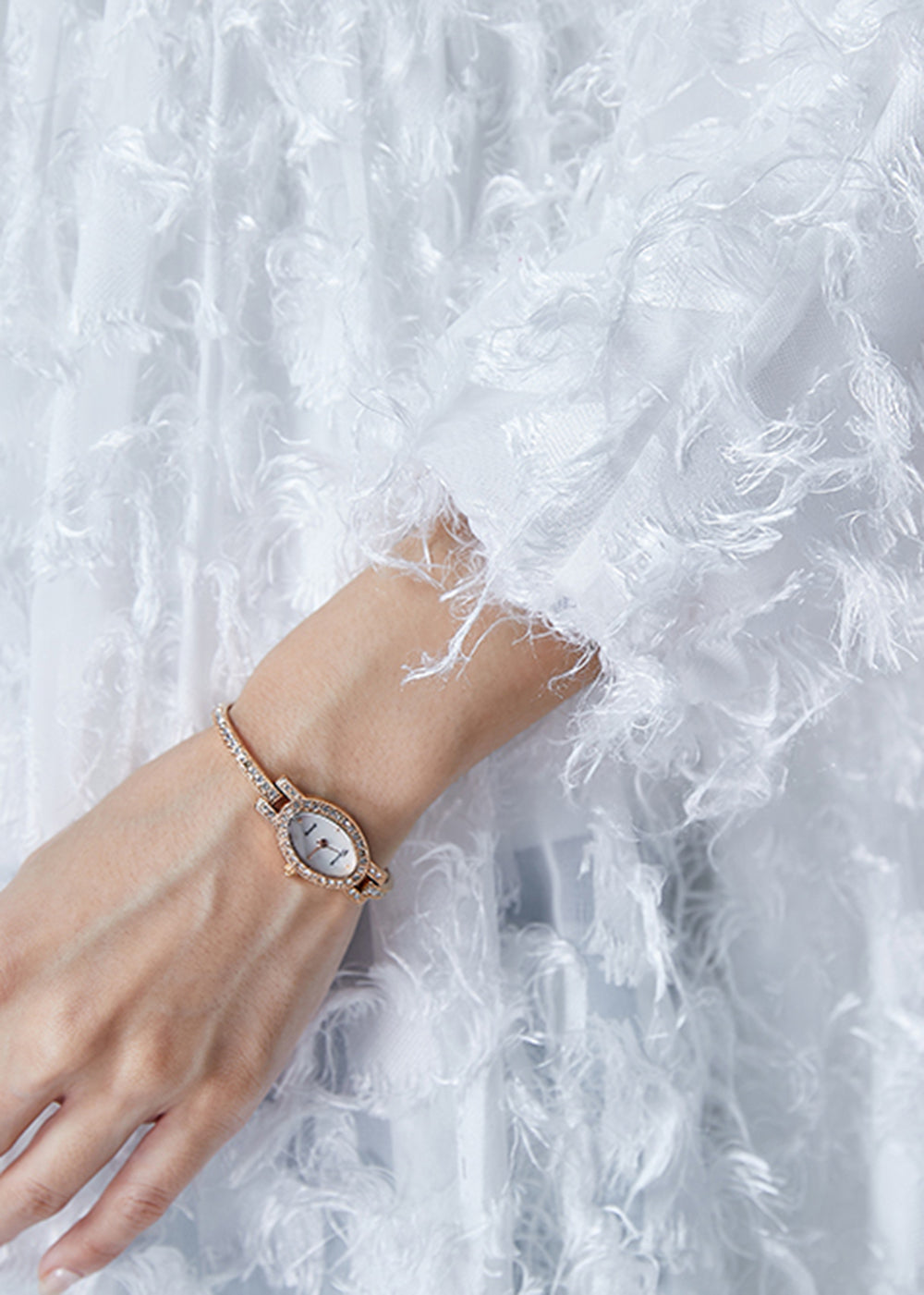 Plus Size White Tasseled Cotton Mini Dress Bracelet Sleeve