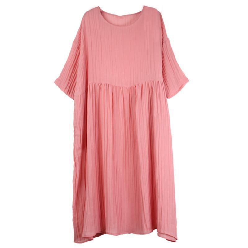 Plus Size Female Pleated Solid Color Midi Dress - Omychic