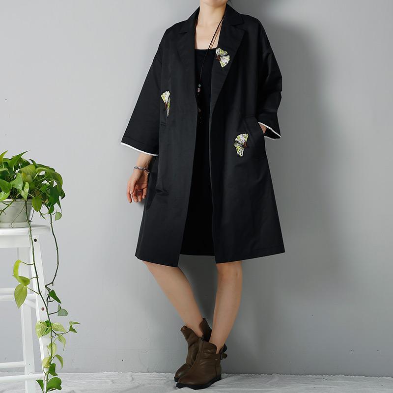 Plus size coats woman oversize cardigans in black - Omychic