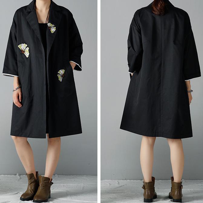 Plus size coats woman oversize cardigans in black - Omychic