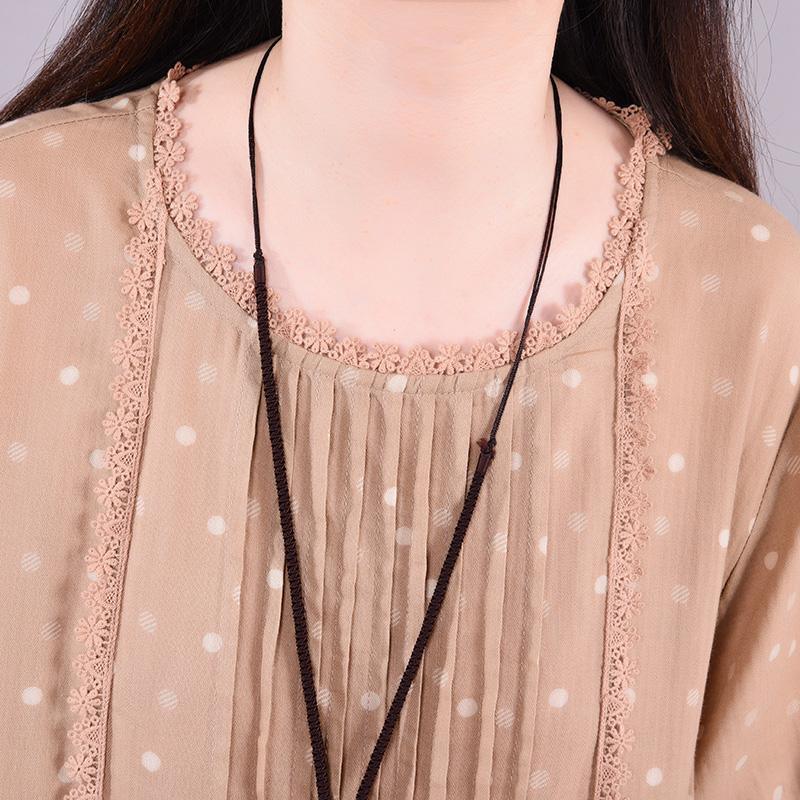 Polka Dot Hollow Out Casual Loose Dress - Omychic