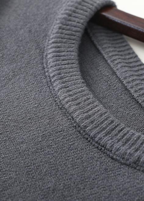 Pullover gray Sweater o neck wild Art spring knit dress
