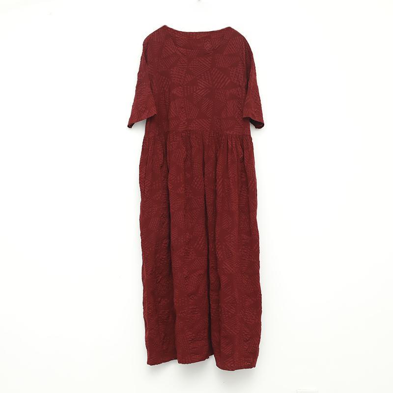 Pure Color Wrinkled Texture Pleated Dress - Omychic