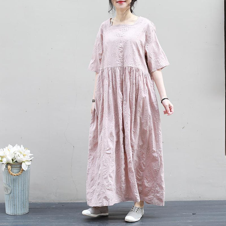 Pure Color Wrinkled Texture Pleated Dress - Omychic