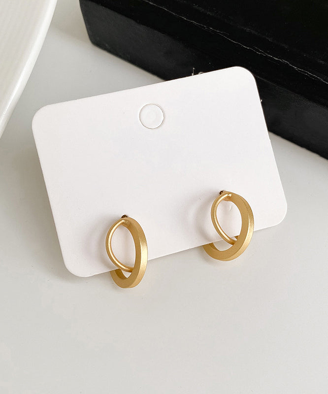 Regular Gold Sterling Silver Alloy Hoop Earrings