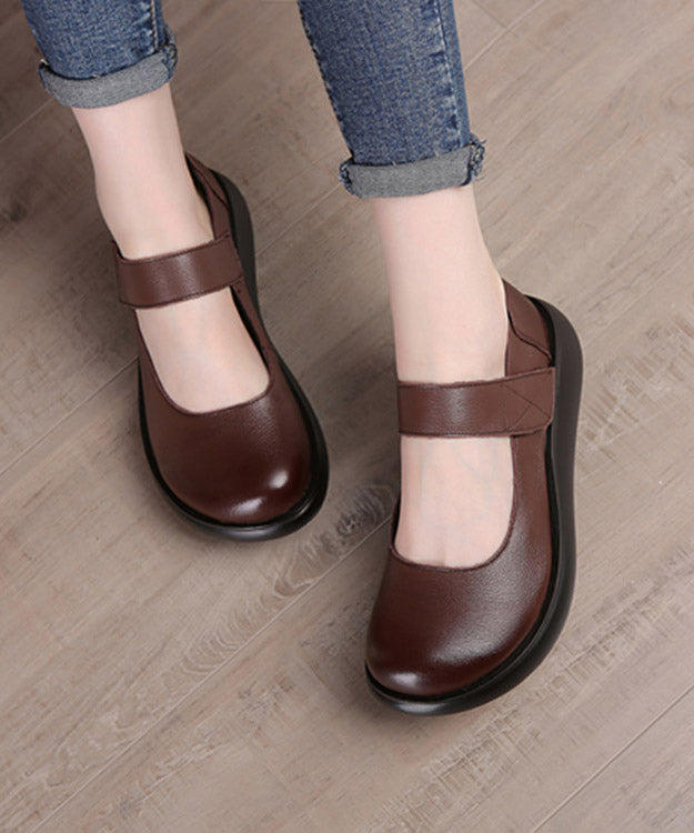 Retro Chocolate Buckle Strap Platform High Wedge Heels Shoes