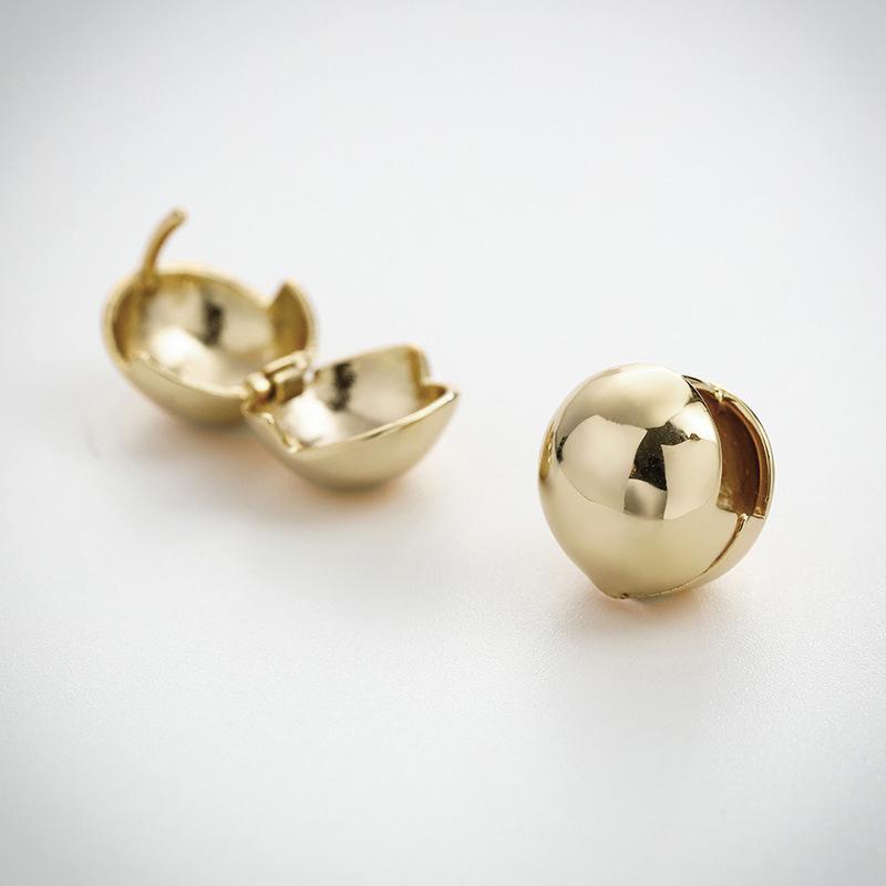 Retro Simple Plated Ball Ear Studs - Omychic